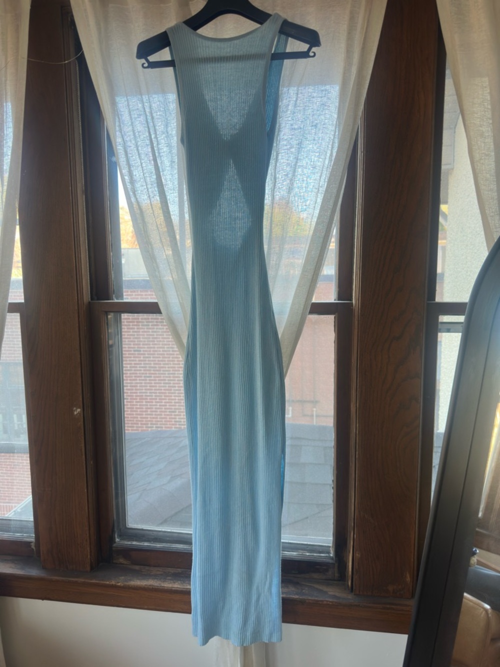Bec & Bridge Sky Blue Ribbed Maxi Tank Dress